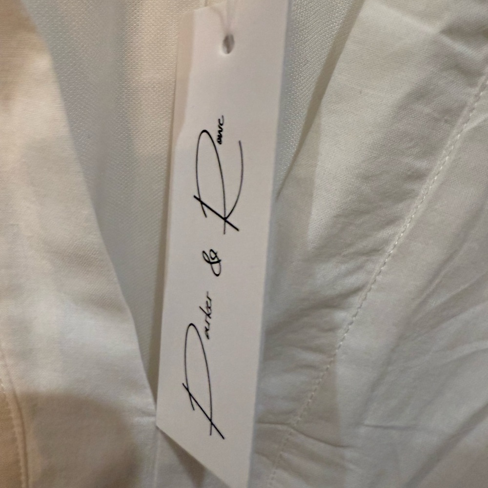 Parker & Rowe White Eyelet Sleeve Cotton Blouse Size M NWT - Picture 5 of 7